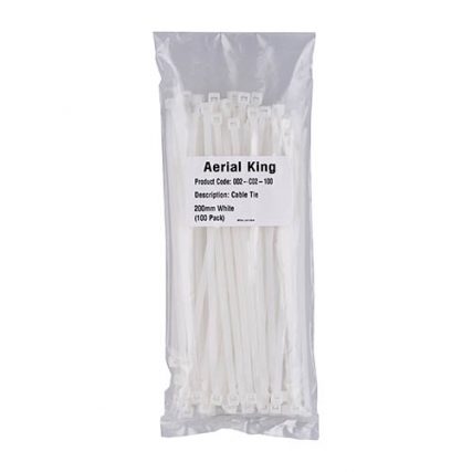 CABLE TIE 205MM WHITE (100/PACK)