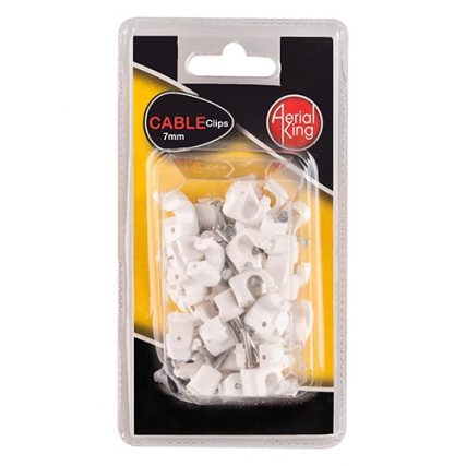 CABLE CLIPS 7MM WHITE (50)
