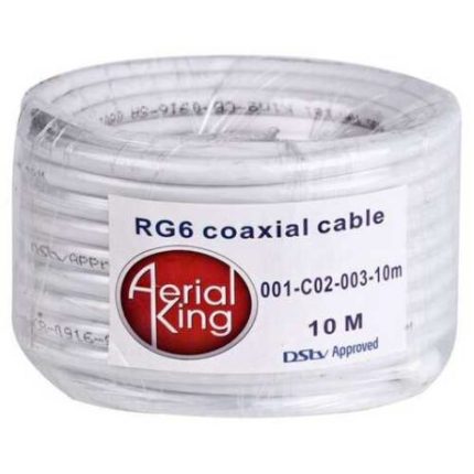CABLE RG6 WHITE (10MT) 64 BRAID