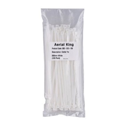 CABLE TIE 205MM WHITE (100/PACK)