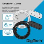 10m 1.5mm Side by Side White Extension Cord 16A - Image 4