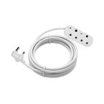 5m 1mm Side by Side White Extension Cord 10A