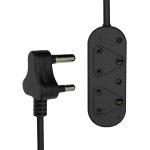 5m 1.5mm Side by Side Black Extension Cord 16A - Image 4